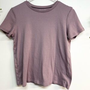 American Eagle Dusty Light Purple short sleeve, crew neck, slightly cropped tee